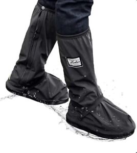 Waterproof Shoe Covers Huihua Rain Boot with Reflector Reusable Black X-Large D