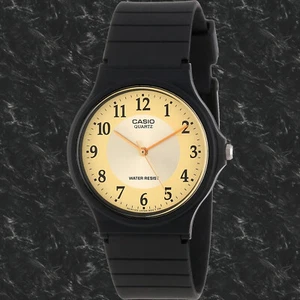 Casio MQ-24-9B3 Gold Analog Watch Classic Sport Yellow Watch NEW - Picture 1 of 11