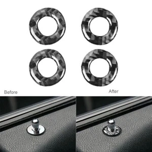 4Pcs Carbon Fiber Interior Door Lock Pins Cover Trim For Dodge Charger 2011-14 - Picture 1 of 9