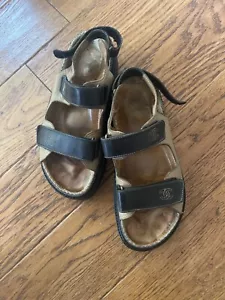 Vintage 90's Chanel Leather Dad Sandals Size: 37 1/2 - Picture 1 of 5