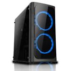 MICRO ATX Gaming PC Computer Case Blue LED fan with 500W Builder PSU Twin Black