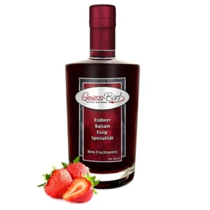 Erdbeer Balsam Essig - Spezialität 0,35L 80% Fruchtsaft vollfruchtig 5% Säure - Bild 1 von 8