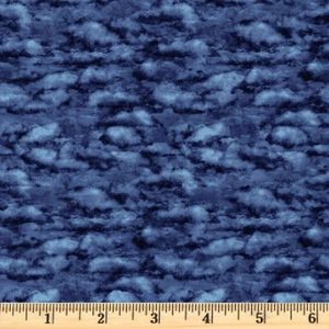 Flying High Navy Clouds Blender 30054 N Cotton Fabric By the half yard - Picture 1 of 2