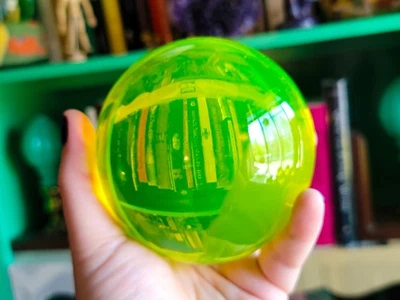 Uranium Glass Crystal Ball 4 Inches Optical Quality Sphere