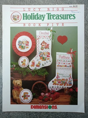 Dimensions HOLIDAY TREASURES Book Five Counted Cross Stitch Christmas Stockings - image 1 of 4