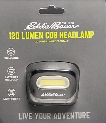 NOVO! Farol Eddie Bauer 120 lúmens-PRETO-LED feixe alto baixo ajustável acampamento - Imagem 1 de 3