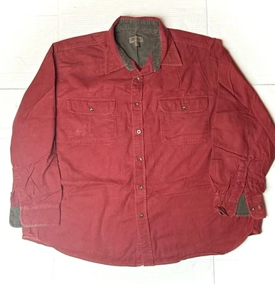 Camisa vintage descolorida Glory para hombre 2XL XXL franela roja peso pesado con botones años 90 Foto 1 de 4