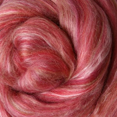 80/20 Merino/Silk Blended Wool Roving Pomegranate 2 oz - Image 1 of 2