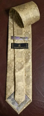 Corbata de seda Valerio Garati para hombre 60 x 3 5/8 dorado tostado real Foto 1 de 2