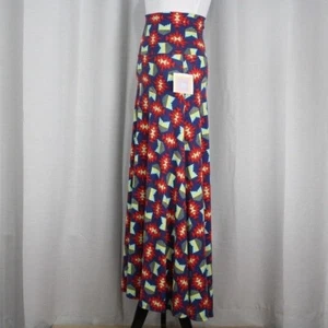 Maxi Falda LuLaRoe Azul Rojo Amarillo Patrón Aqua Para Mujer Talla XXS - Imagen 1 de 8