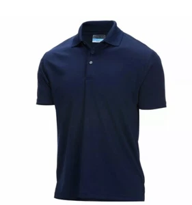PGA TOUR Men's Short Sleeve Airflux Solid Polo True Navy Size L - Picture 1 of 4