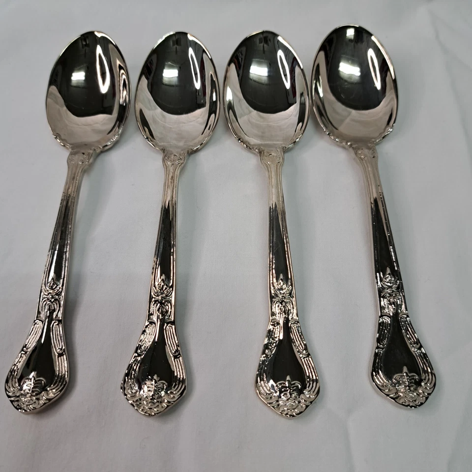 Godinger Grand Master Silverware Replacement Teaspoon Set Of 4 Silver Plate - Изображение 1 из 4