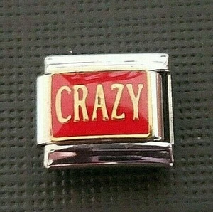 CRAZY Italiano Uberry Dije Eslabón Acero Inoxidable 9 mm - Imagen 1 de 3
