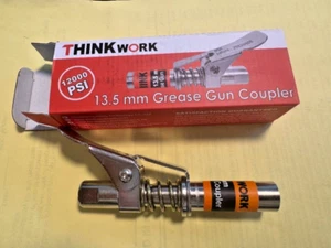 Accoppiatore Pistole Grasso, Strumento di Pulizia Forte Blocco, 12000 PSI THINK WORK W6093 - Foto 1 di 4