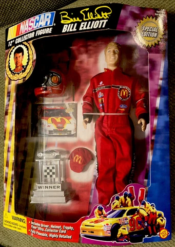 BARBIE~NASCAR~Bill Elliott~12"~Collector~McDonald’s Special Edi.~1997~NIB~SEALED Cover