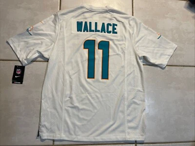 全新带标签 Nike Miami Dolphins Mike Wallace NFL 白色球衣 男式 L — 第 1/4 张图片