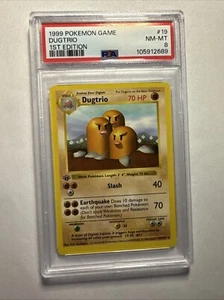 Dugtrio 019/102 Set Base (Shadowless) 1° Edizione Regular PSA GRADE NM-MT 8 - FS - Foto 1 di 2