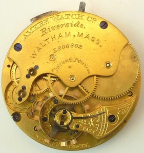 Movimiento completo de reloj de bolsillo para correr Waltham Riverside - piezas/reparación - Imagen 1 de 3