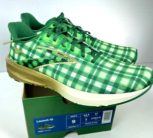 Brooks Launch 10 Lucky Clover MENS Size 9 Casual Running Shoes Shamrock St Patri - Picture 1 of 10