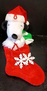 SNOOPY PLUSH HEAD CHRISTMAS STOCKING 20" PEANUTS Kurt Adler 2014 EUC - Picture 1 of 8