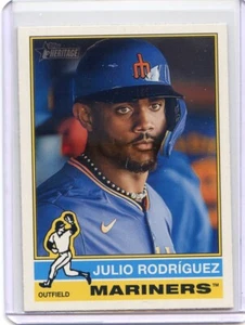 2025 Topps Heritage SP Flipped Bat Rare #369 Julio Rodríguez, Seattle Mariners - Picture 1 of 3