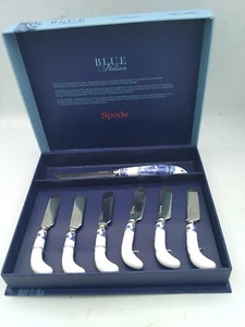 Set Spreader Formaggio Italiano Blu Spode con Manici in Ceramica. - Foto 1 di 7
