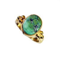 attractive Turquoise Gold Plated Multi Ring genuine india  US gift