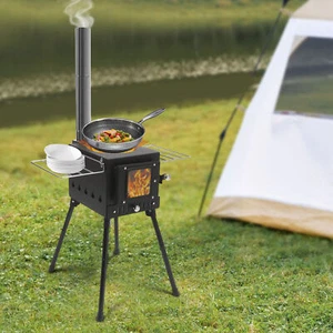 Mini estufa de leña portátil estufa de tienda estufa de camping estufa estufa de emergencia calefacción exterior - Imagen 1 de 17