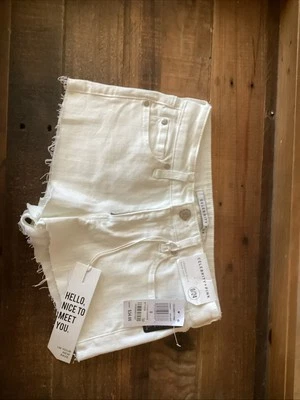 Mujer Talla 0 Blanco 3” Corte Pantalones Cortos Foto 1 de 3