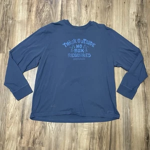 Life Is Good Shirt Men's XL Think Outside No Box Required Long Sleeve Blue Shirt - Picture 1 of 12