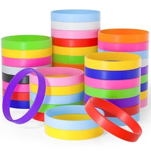 60 Stück Multicolor Silikon Armbänder Gummi Armbänder für Sport Party Gastgeschenk - Bild 1 von 6