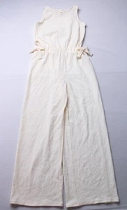 Zara Girl's Textured Cut-Out Tie Long Jumpsuit AR8 Ecru Size 11-12Y NWT - Picture 1 of 3