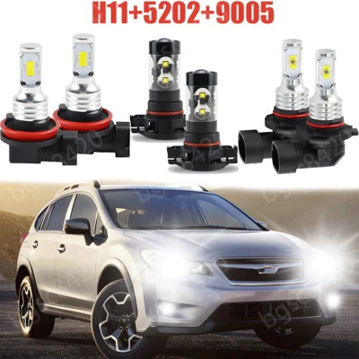 Combo de 6 faros LED altos bajos antiniebla para Subaru XV Crosstrek 2013-2014 Foto 1 de 4