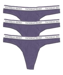 Victoria's Secret Cotton Logo Band Everyday Thong Panties Lot of 3 S, M, L - Picture 1 of 11