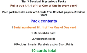 MLB BASEBALL HOT LOT Mysterious Packs TRUE 1/1 GUARANTEED! 1 Of 1 Repack Auto GU - Picture 1 of 1