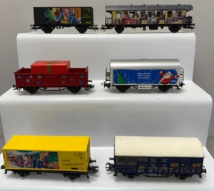 Märklin HO Scale Christmas Cars 94071; 93730; 48401 & 3 Unidentified Cars - Picture 1 of 6