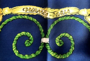 Vintage Bonwit Teller Hermes-Paris 100% Silk Scarf Made in France 36" X 36" Blue - Picture 1 of 11
