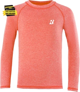 Boys Rash Guard Swim Shirt, UPF 50 Sun Protection Long Sleeve, Quick Dry Swimmin - Picture 1 of 5