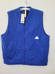 NWT Adidas Mens Large Lifestyle Lucid Blue Sleeveless Puffer Vest HN1931 - Picture 1 of 10