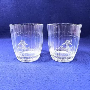 2 CROWN ROYAL Cathedral White Etched Logo Rocks Whiskey Glasses VON POK Italy - Picture 1 of 6
