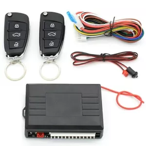 3-button Remote Control Lock Kit Keyless Entry Car Alarm System & 2 Flip Key Fob - Picture 1 of 6