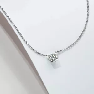 Collana con ciondolo 3 ct oro bianco VVS1/D/ottimo passaggio test diamanti creato in laboratorio - Foto 1 di 3