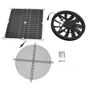 100W Waterproof Solar Panel Fan Kit For Greenhouse Shed Pet House - Picture 1 of 22