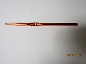 Vintage gebrauchte Boye Häkelnadel Made in USA Größe I Metall Kupfer - Bild 1 von 2