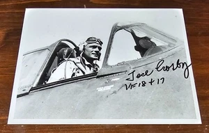 Ted Crosby USN signed 8x10 glossy photo F6F HELLCAT Fighter Ace 5.25V NC WWII - Picture 1 of 2