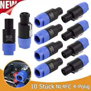 10x Speakon PA Altavoz Adaptador Altavoces Cajas Cable Enchufe 4 pines NL4FC - Imagen 1 de 11