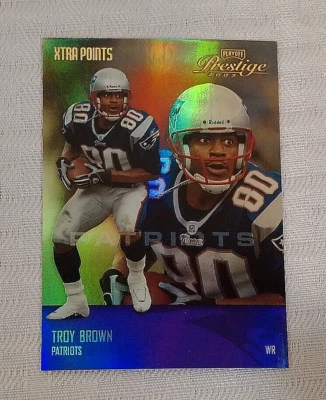 2003 Prestige Xtra Points Insert Card NFL #85 Troy Brown Patriots 44/100 NRMT - Image 1 of 2