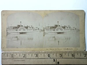 Sebago Lake Maine Mount Pleasant Steamer Stereoview Antik um 1875 Y17884 - Bild 1 von 2