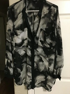 Túnica transparente Mossimo negra/gris para mujer talla XS Foto 1 de 2