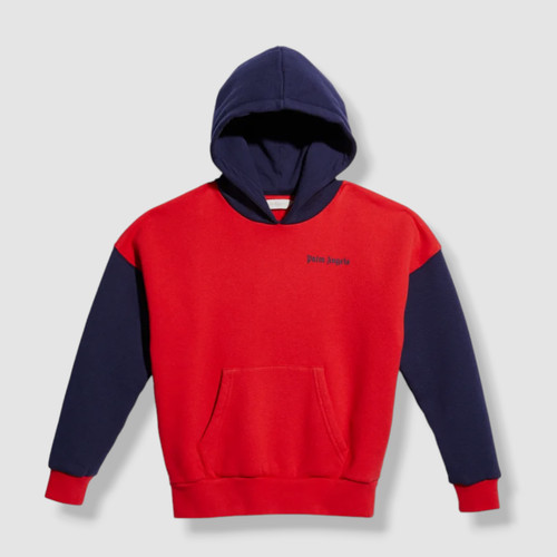Maglione con cappuccio Palm Angels unisex bambini rosso navy colorblock da $365 taglia 4